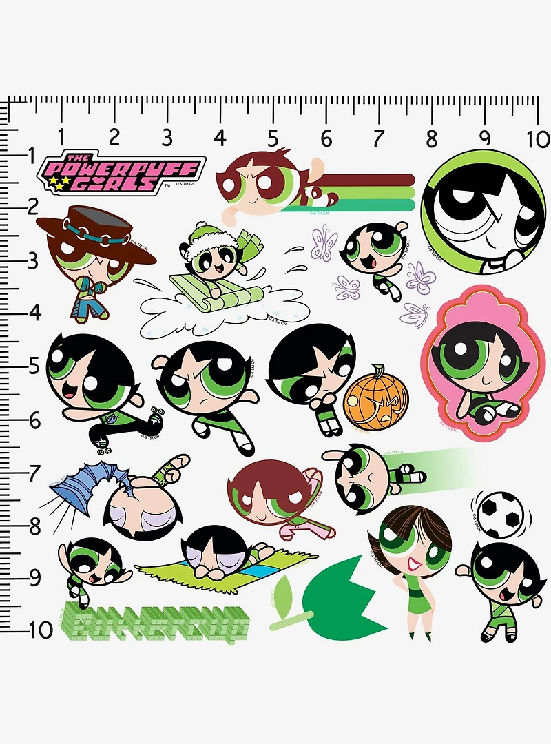 Powerpuff Girls Buttercup 100ct Vinyl Stickers Variety Pack