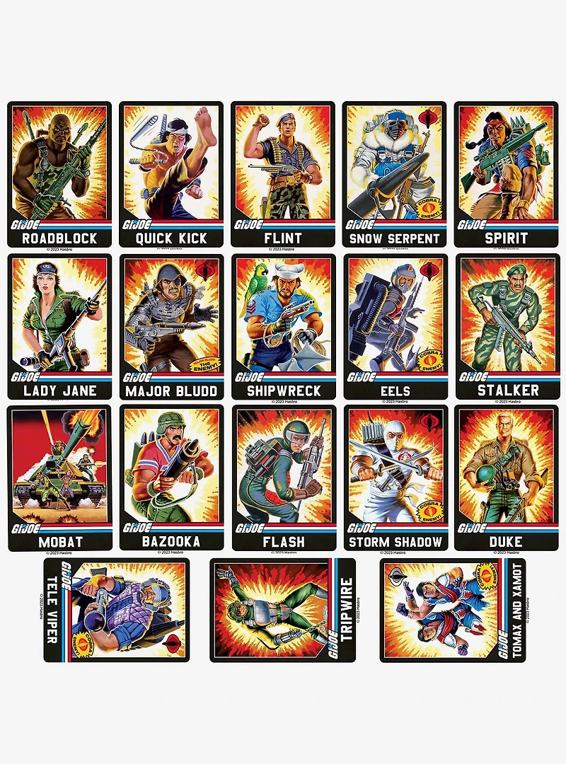 G.I. Joe Retro Card 100ct Vinyl Stickers Variety Pack