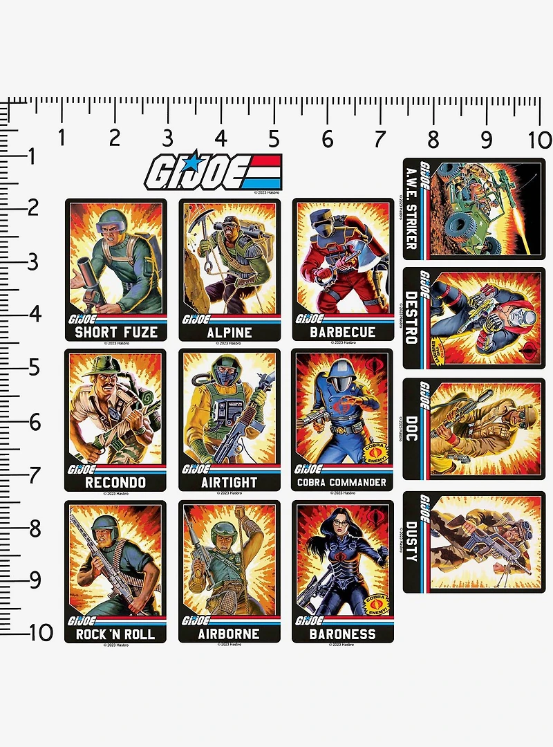 G.I. Joe Retro Card 100ct Vinyl Stickers Variety Pack