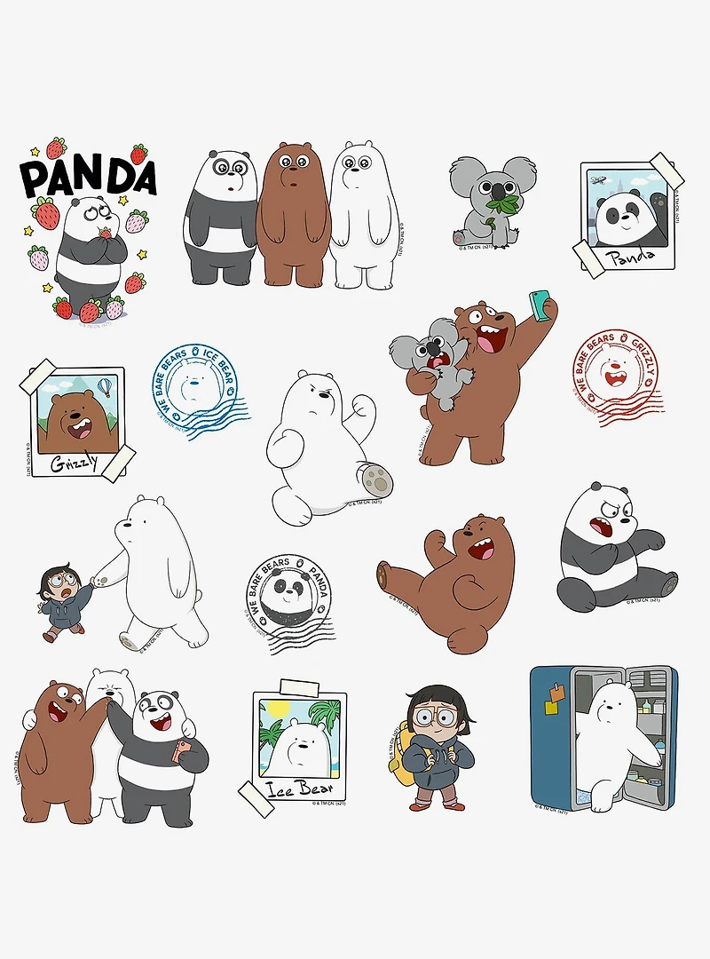 We Bare Bears 100ct Vinyl Stickers Variety Pack