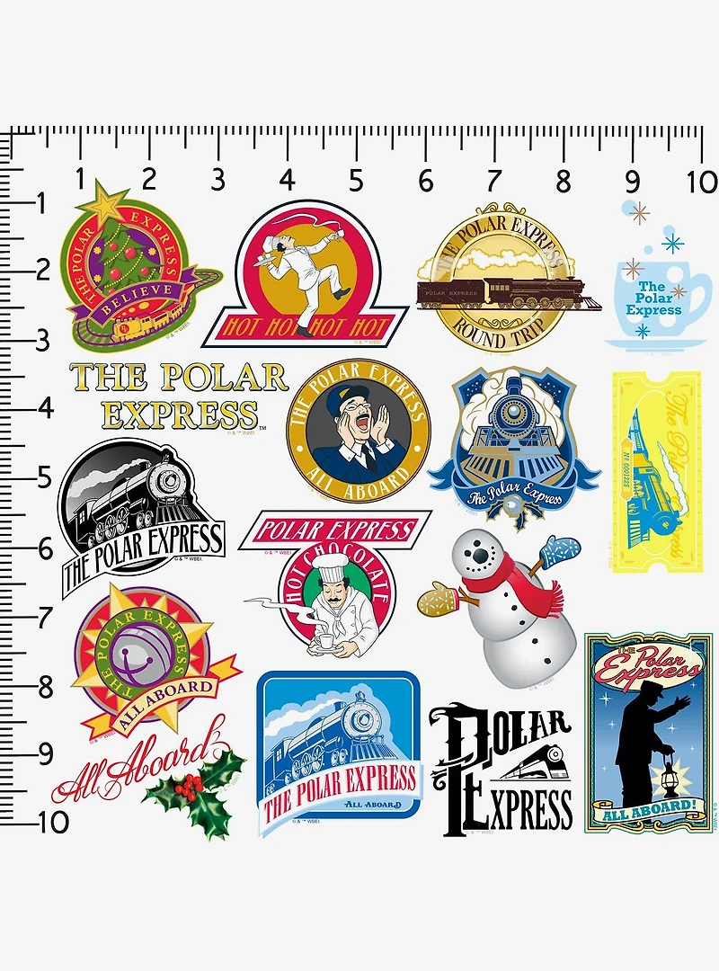 The Polar Express 100ct Vinyl Stickers Variety Pack