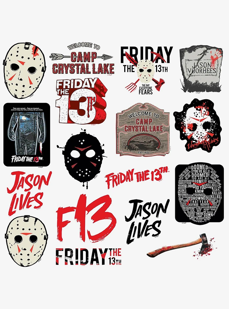 Friday the 13th 100ct Vinyl Stickers Variety Pack