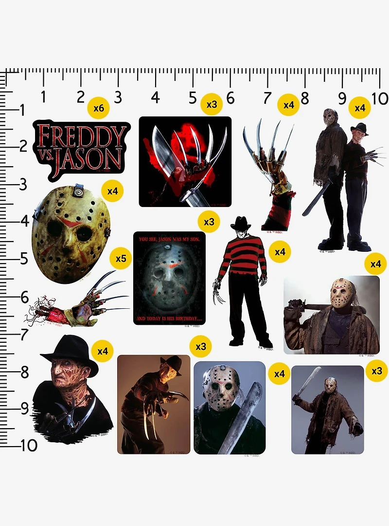 Freddy vs Jason 100ct Vinyl Stickers Variety Pack