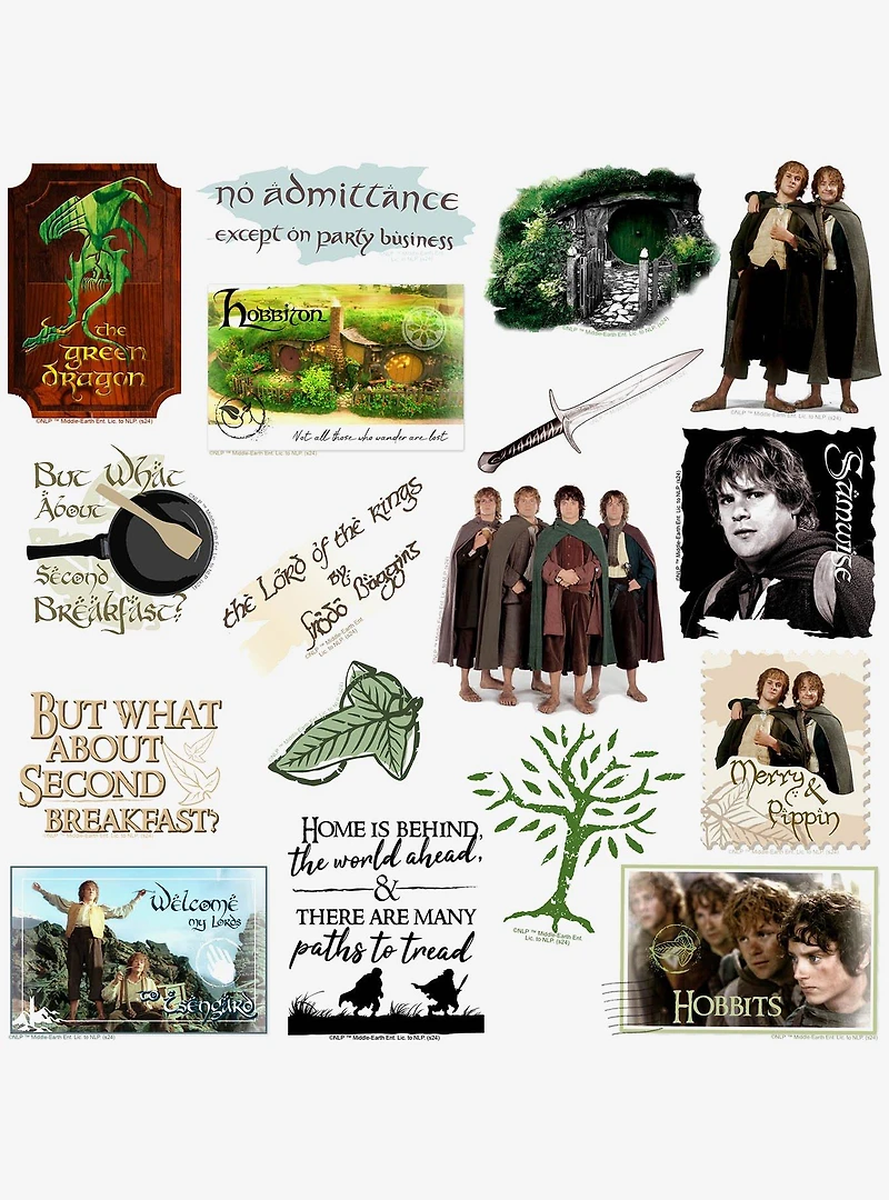 Lord of the Rings Hobbit Lifestyle 100ct Vinyl Stickers Variety Pack