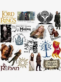 Lord of the Rings Rohan & Gondor 100ct Vinyl Stickers Variety Pack