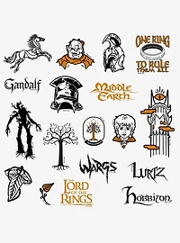 Lord of the Rings Iconic 100ct Vinyl Stickers Variety Pack