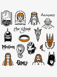 Lord of the Rings Iconic 100ct Vinyl Stickers Variety Pack