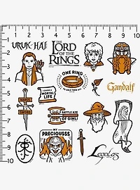 Lord of the Rings Iconic 100ct Vinyl Stickers Variety Pack