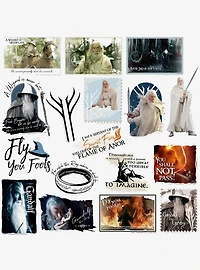 Lord of the Rings Gandalf 100ct Vinyl Stickers Variety Pack