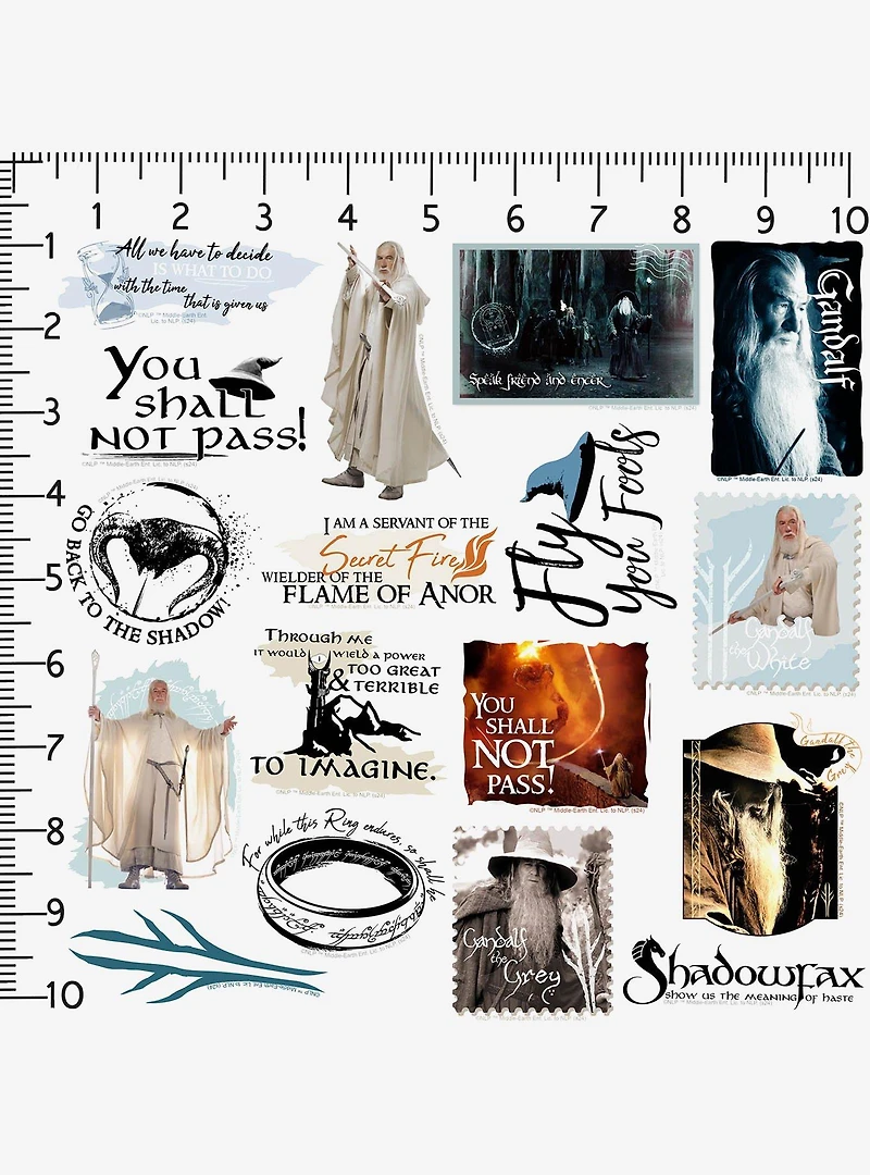 Lord of the Rings Gandalf 100ct Vinyl Stickers Variety Pack
