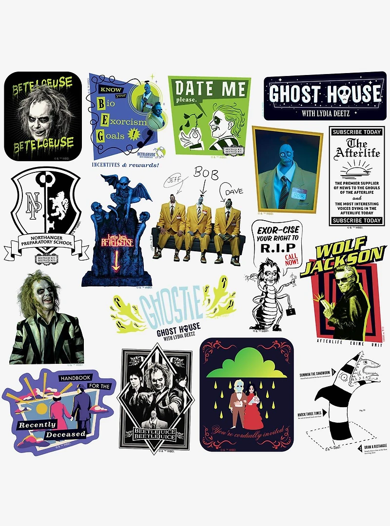 Beetlejuice Beetlejuice 100ct Vinyl Stickers Variety Pack
