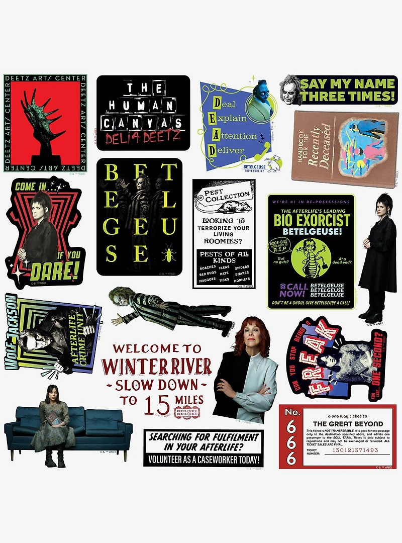 Beetlejuice Beetlejuice 100ct Vinyl Stickers Variety Pack