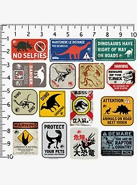 Jurassic World Caution Signs 100ct Vinyl Stickers Variety Pack