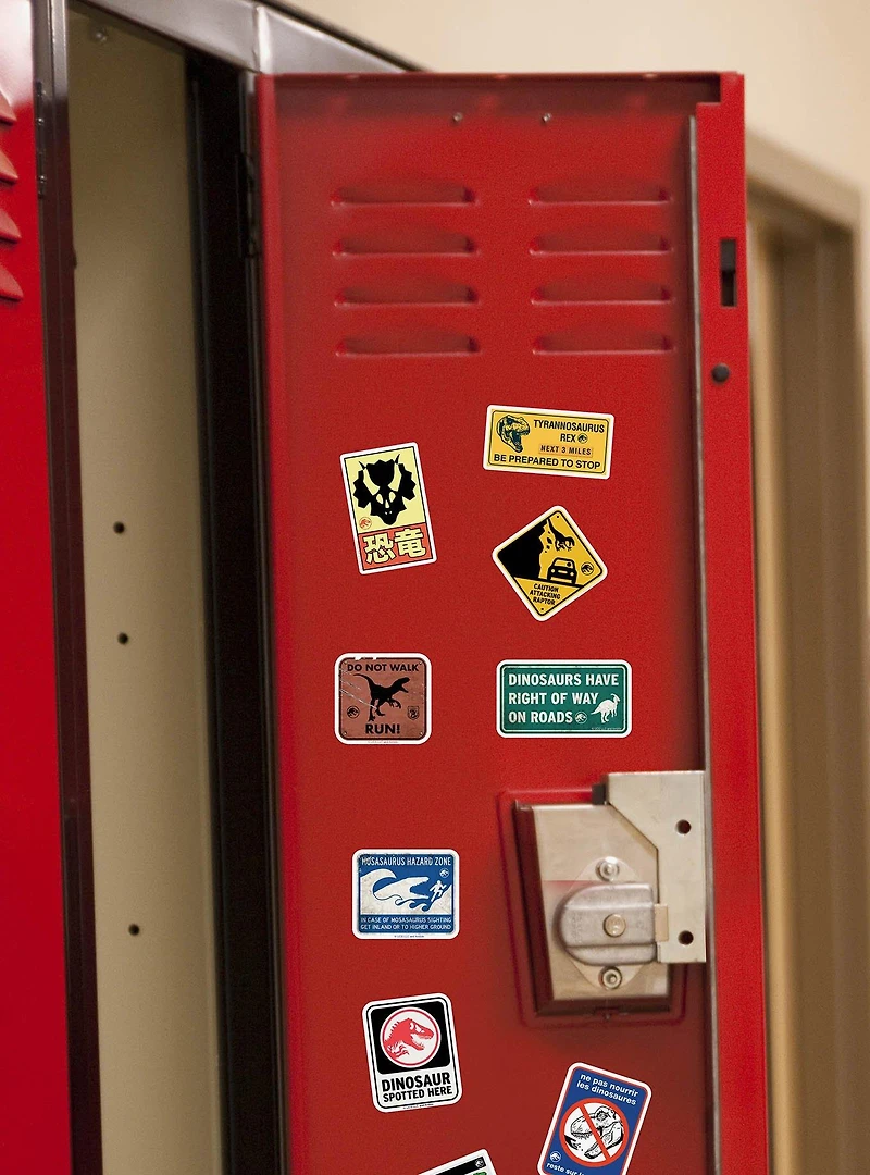 Jurassic World Caution Signs 100ct Vinyl Stickers Variety Pack