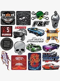 Fast & Furious 100ct Vinyl Stickers Variety Pack