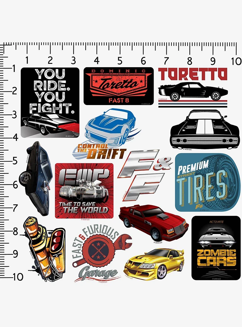 Fast & Furious 100ct Vinyl Stickers Variety Pack