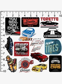 Fast & Furious 100ct Vinyl Stickers Variety Pack
