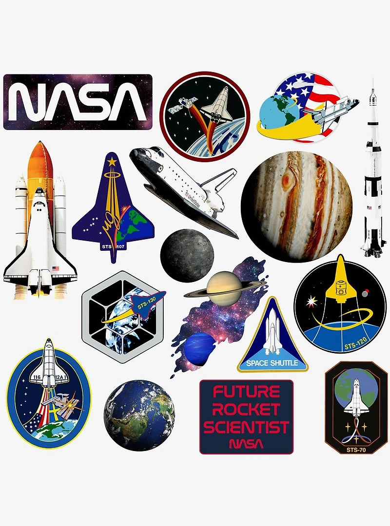 NASA Missions 100ct Vinyl Stickers Variety Pack