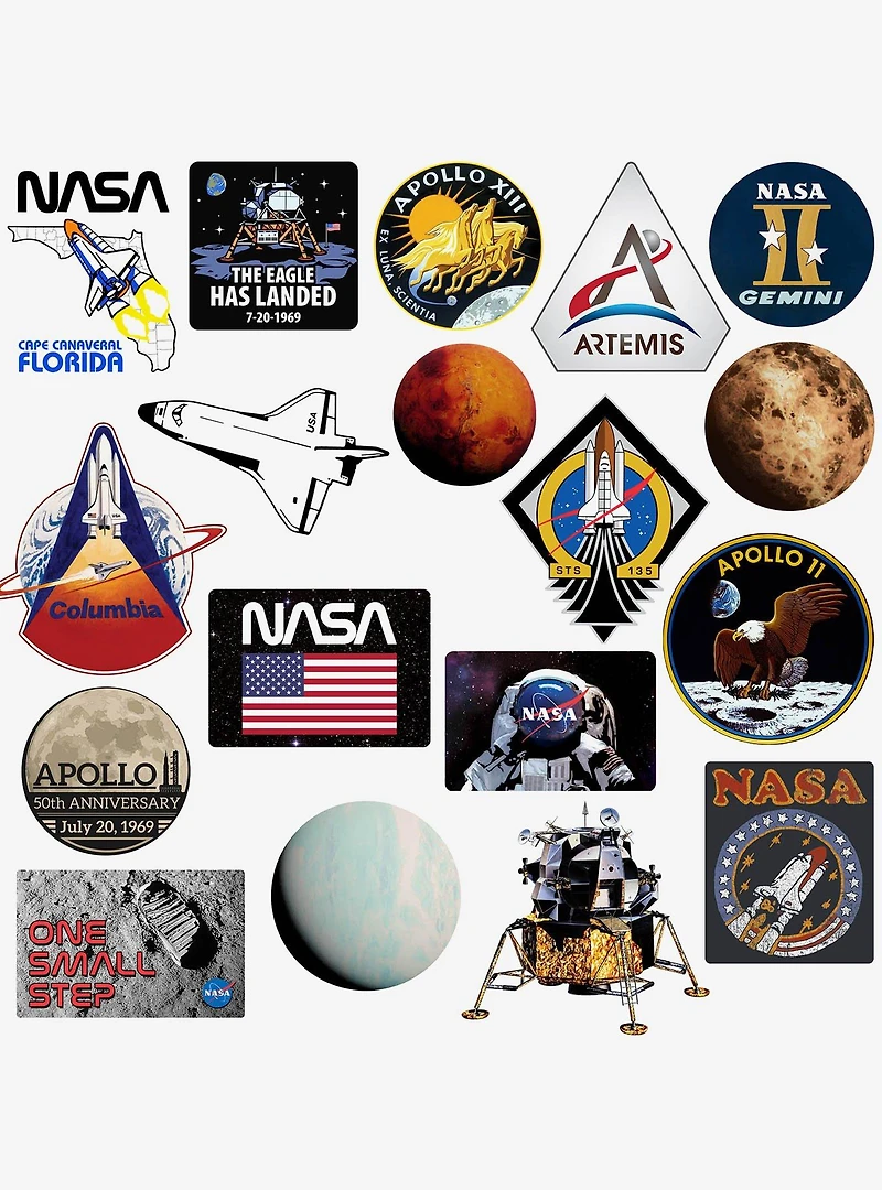 NASA Missions 100ct Vinyl Stickers Variety Pack