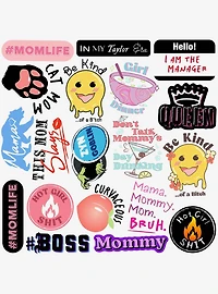 Funny Mom 100ct Vinyl Stickers Variety Pack