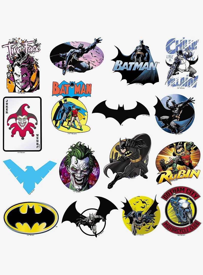 DC Comics Batman 100ct Vinyl Stickers Variety Pack