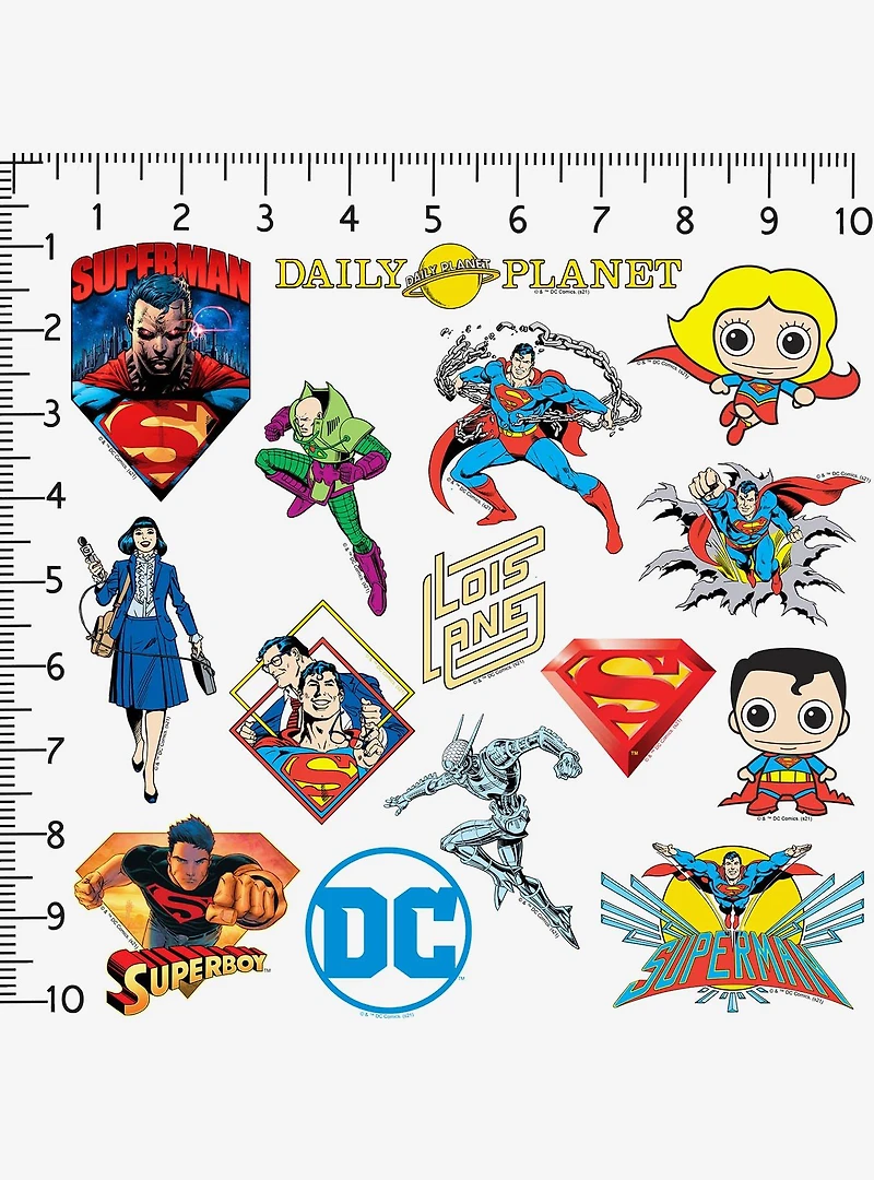 DC Comics Superman 100ct Vinyl Stickers Variety Pack