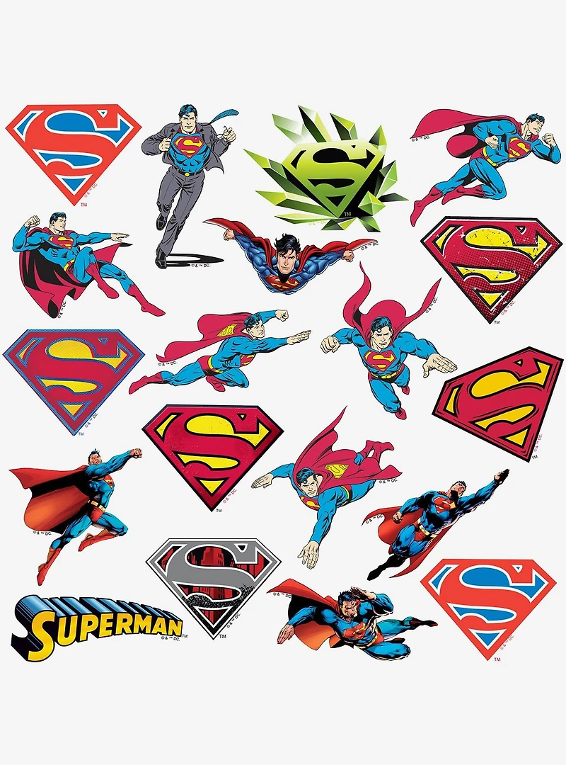 DC Comics Superman Character Poses 100ct Vinyl Stickers Variety Pack