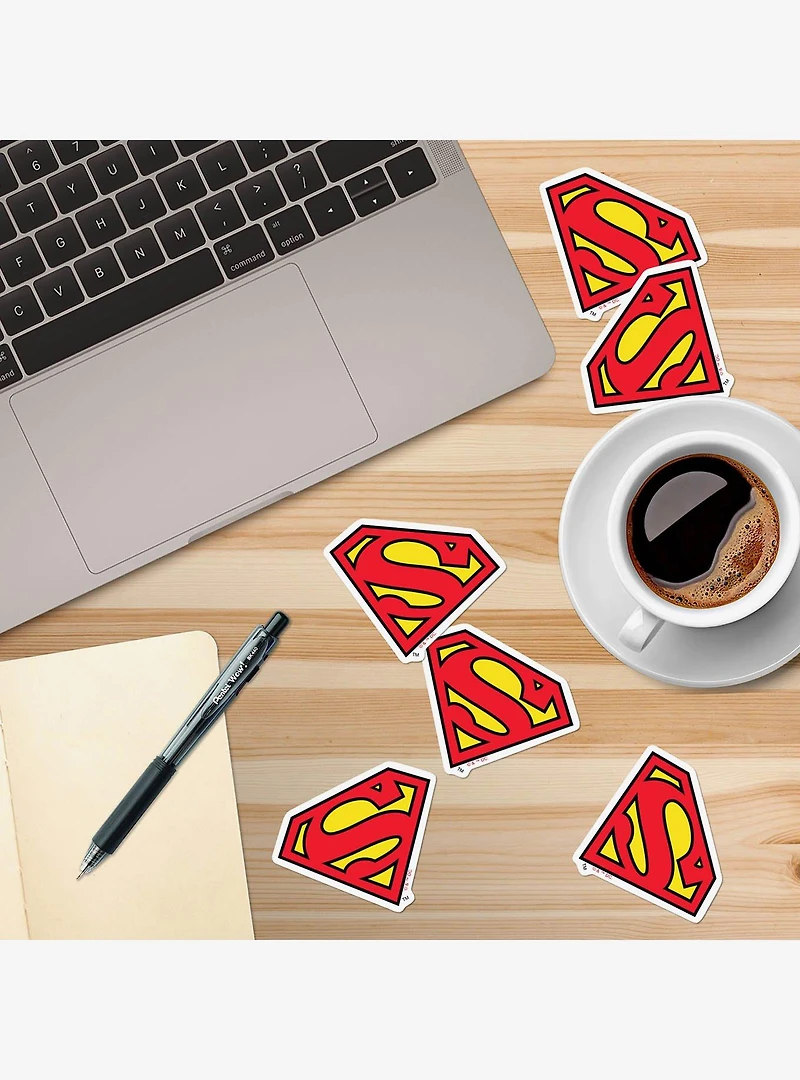 DC Comics Superman Shield Logo 100ct Vinyl Stickers Variety Pack