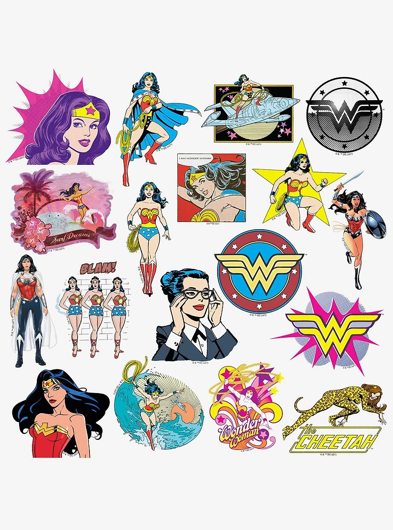 DC Comics Wonder Woman 100ct Vinyl Stickers Variety Pack