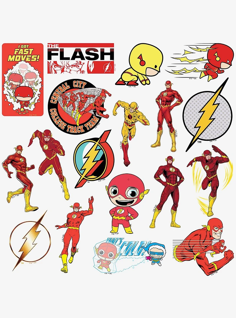 DC Comics The Flash Variety 100ct Vinyl Stickers Variety Pack