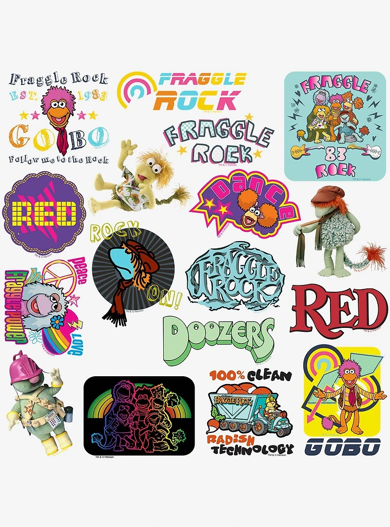 Fraggle Rock 100ct Vinyl Stickers Variety Pack