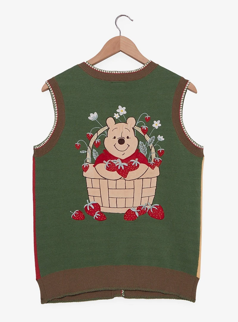 Disney Winnie the Pooh Strawberry Patchwork Women's Sweater Vest