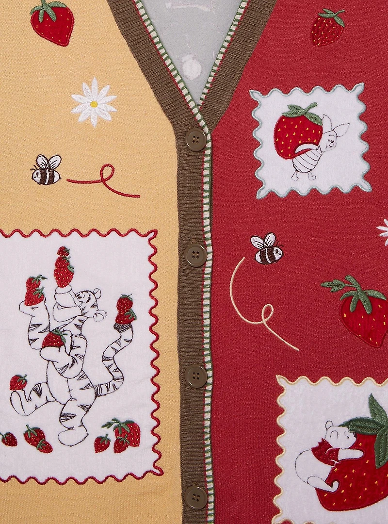 Disney Winnie the Pooh Strawberry Patchwork Women's Sweater Vest