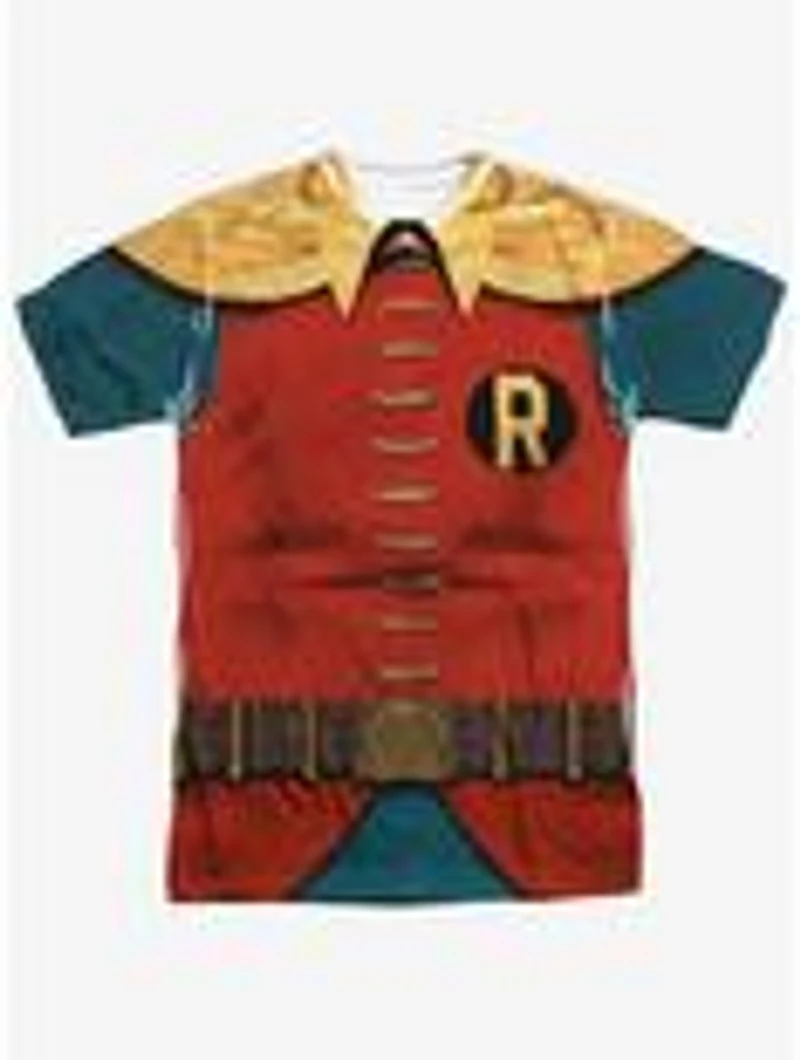 DC Comics Batman Classic TV Series Retro Robin Costume Print T-Shirt