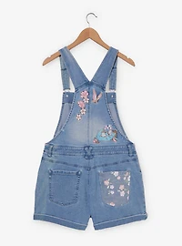 Disney Winnie the Pooh Floral Embroidered Women's Short Overalls