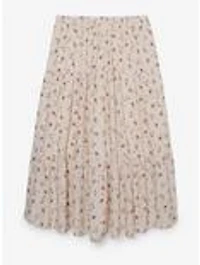 Disney Beauty and the Beast Chip & Roses Allover Print Plus Maxi Skirt