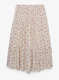 Disney Beauty and the Beast Chip & Roses Allover Print Plus Maxi Skirt
