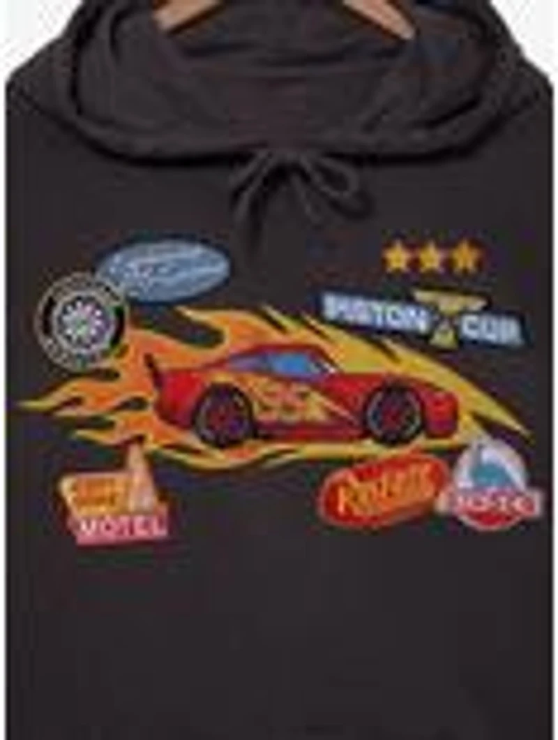 Disney Pixar Cars Lightning McQueen Badges Hoodie — BoxLunch Exclusive