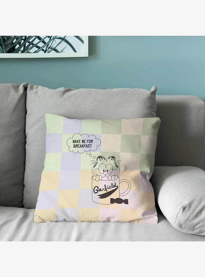 Garfield Wake Me Throw Pillow