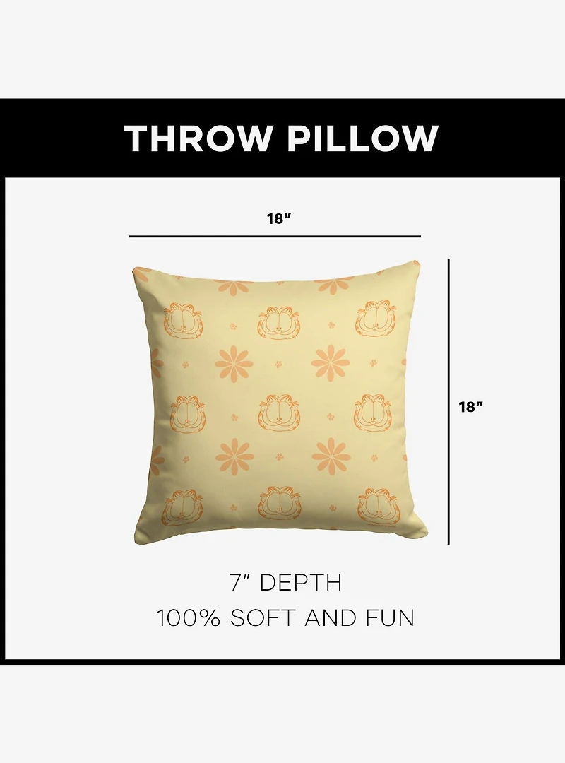 Garfield Flower Powerful Throw Pillow