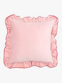 Strawberry Shortcake Strawberry Embroidered Portrait Velvet Ruffle Pillow - BoxLunch Exclusive