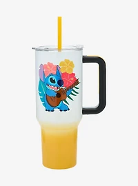 Disney Lilo & Stitch Ombré Floral Straw Tumbler with Handle