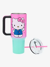 Sanrio Hello Kitty Sparkle Ombré Straw Tumbler with Handle