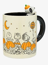 Peanuts Pumpkin Patch Scene Peeking Snoopy Mug - BoxLunch Exclusive