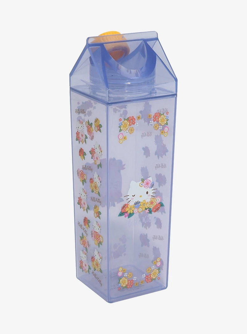 Sanrio Hello Kitty Floral Milk Carton Water Bottle - BoxLunch Exclusive