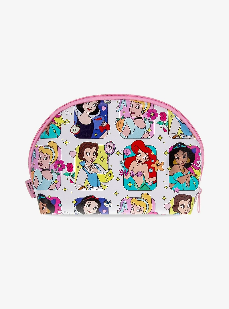 Mad Beauty Disney Princess Cartoon Grid Allover Print Cosmetic Bag
