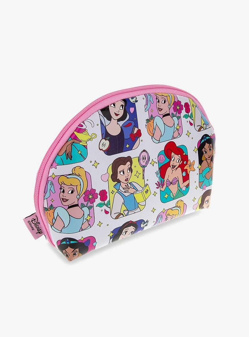 Mad Beauty Disney Princess Cartoon Grid Allover Print Cosmetic Bag