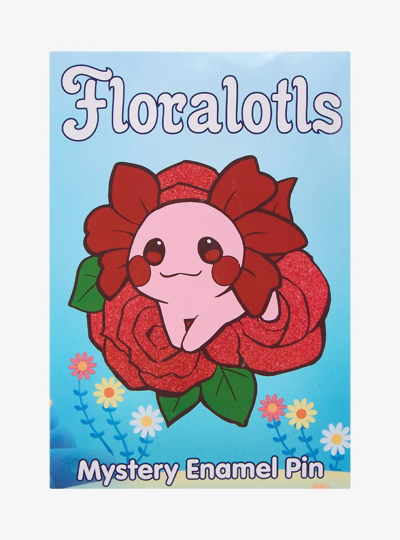 Axolotl Floral Blind Bag Glitter Enamel Pin — BoxLunch Exclusive