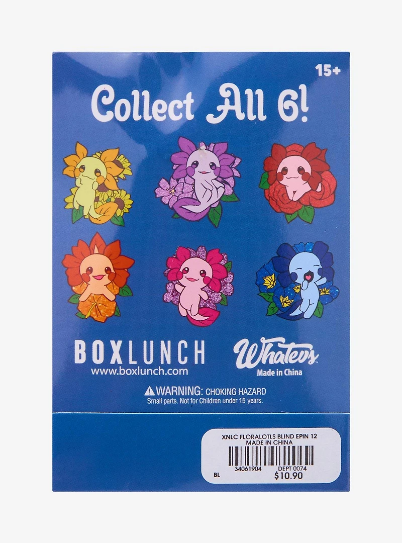 Axolotl Floral Blind Bag Glitter Enamel Pin — BoxLunch Exclusive