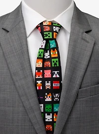 Minecraft Character Black Men's Tie